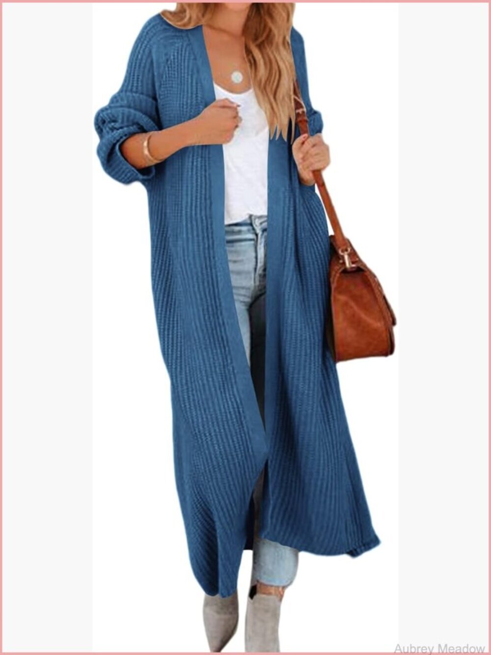 Long Cardigan Sweater Open Front Knit Duster Coat Oversized